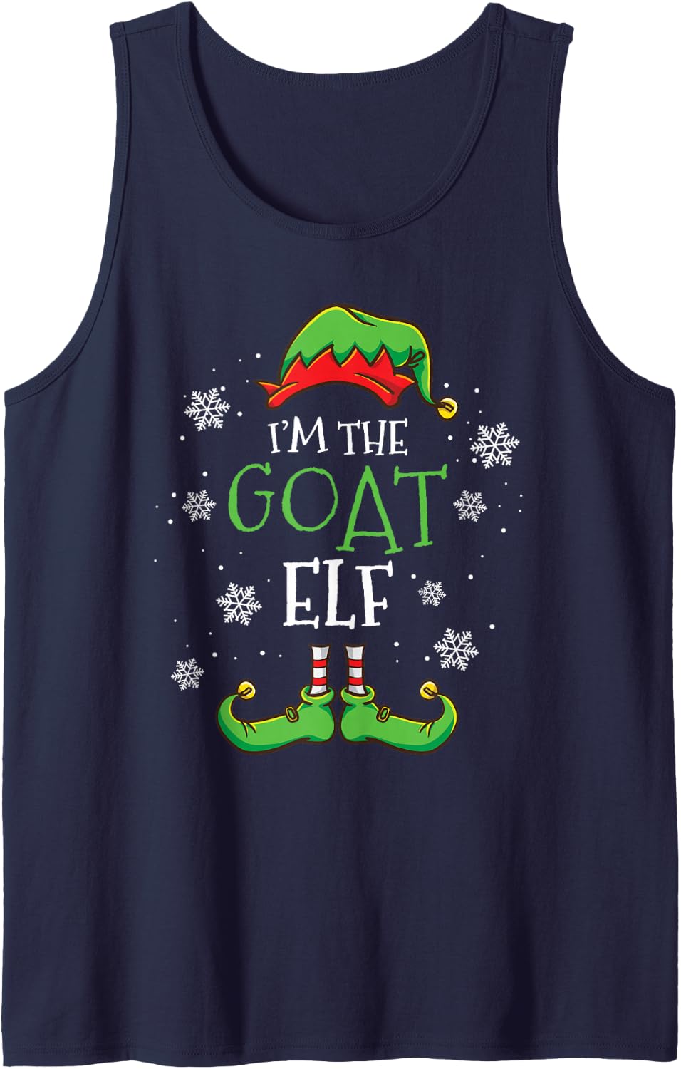 Im The Goat Elf Christmas Tank Top - Navy Blue