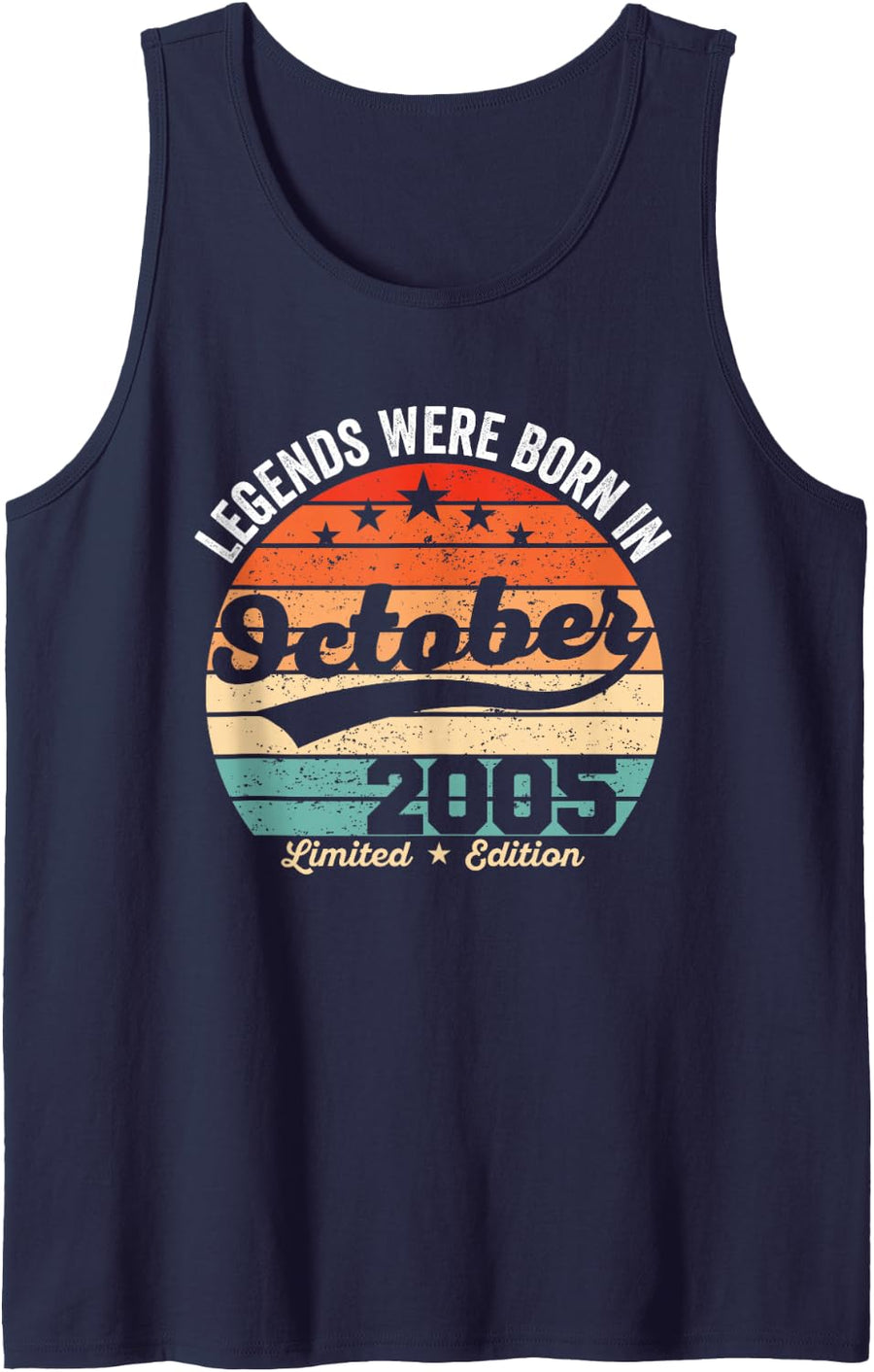 Vintage 21st Birthday Legends were Born in October 2005 Tank Top - Navy Blue