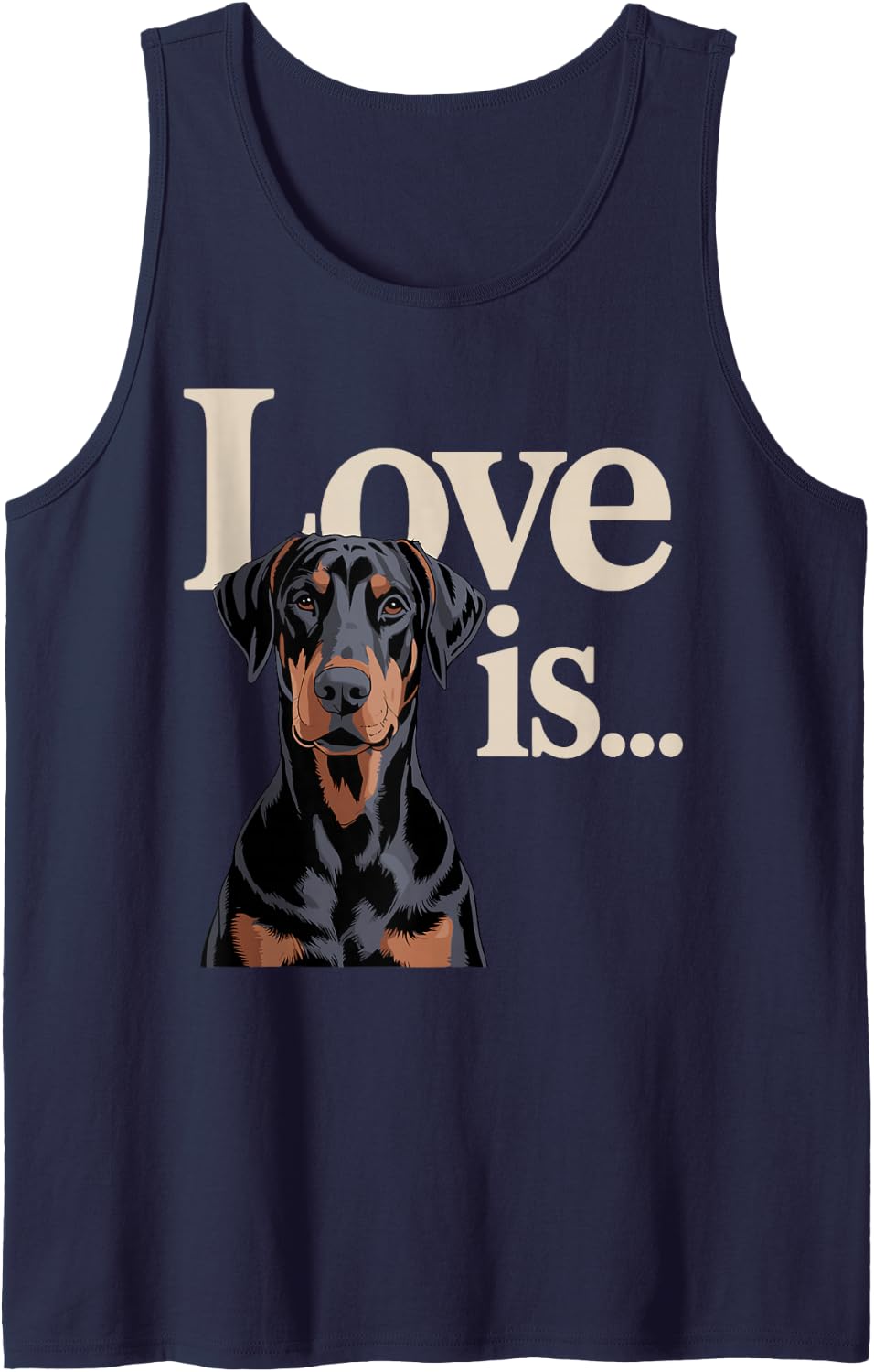 Cool Doberman Pinscher Art for Men Women Doberman Dog Lover Tank Top - Navy Blue