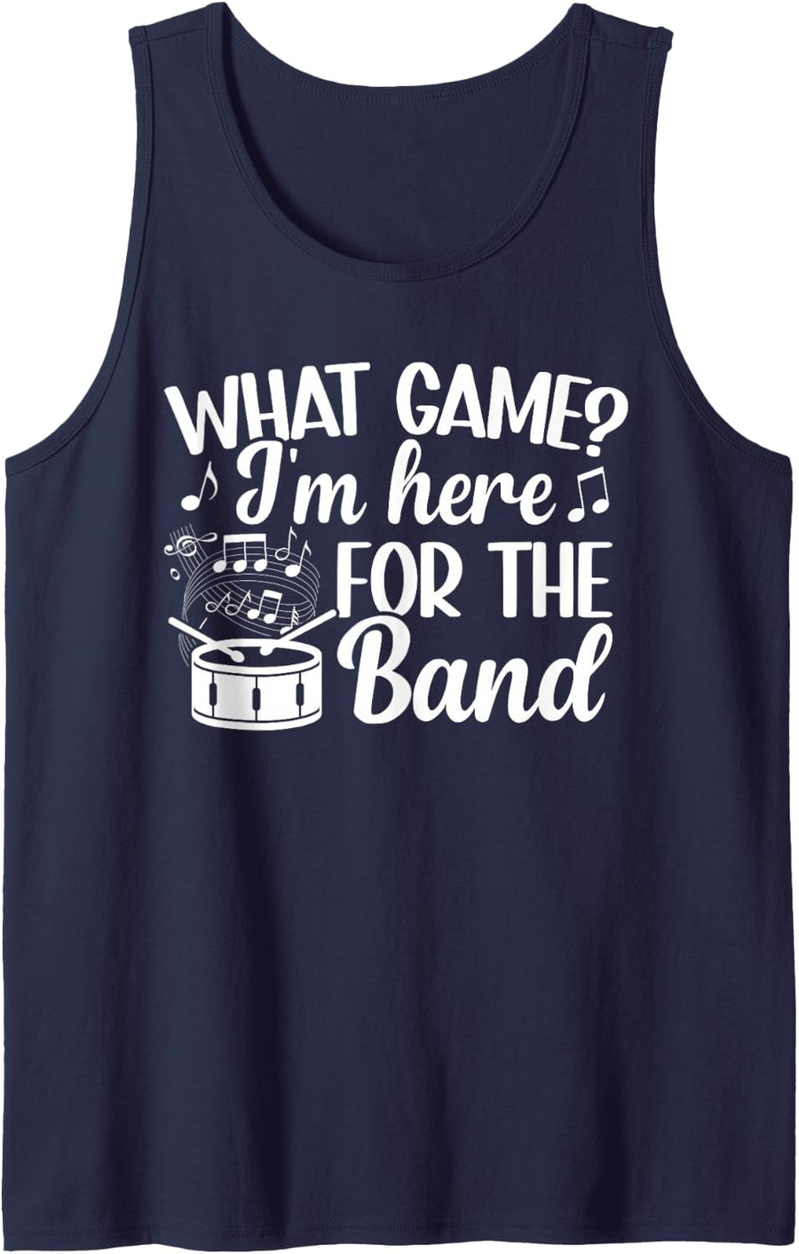 Here for The Band Drumline Mom Drumline Mother Drumline Mama Sleeveless Tank Top - Navy Blue