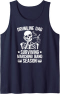 Men's Drumline Dad Funny Drumline Father Sleeveless Tank Top - Navy Blue