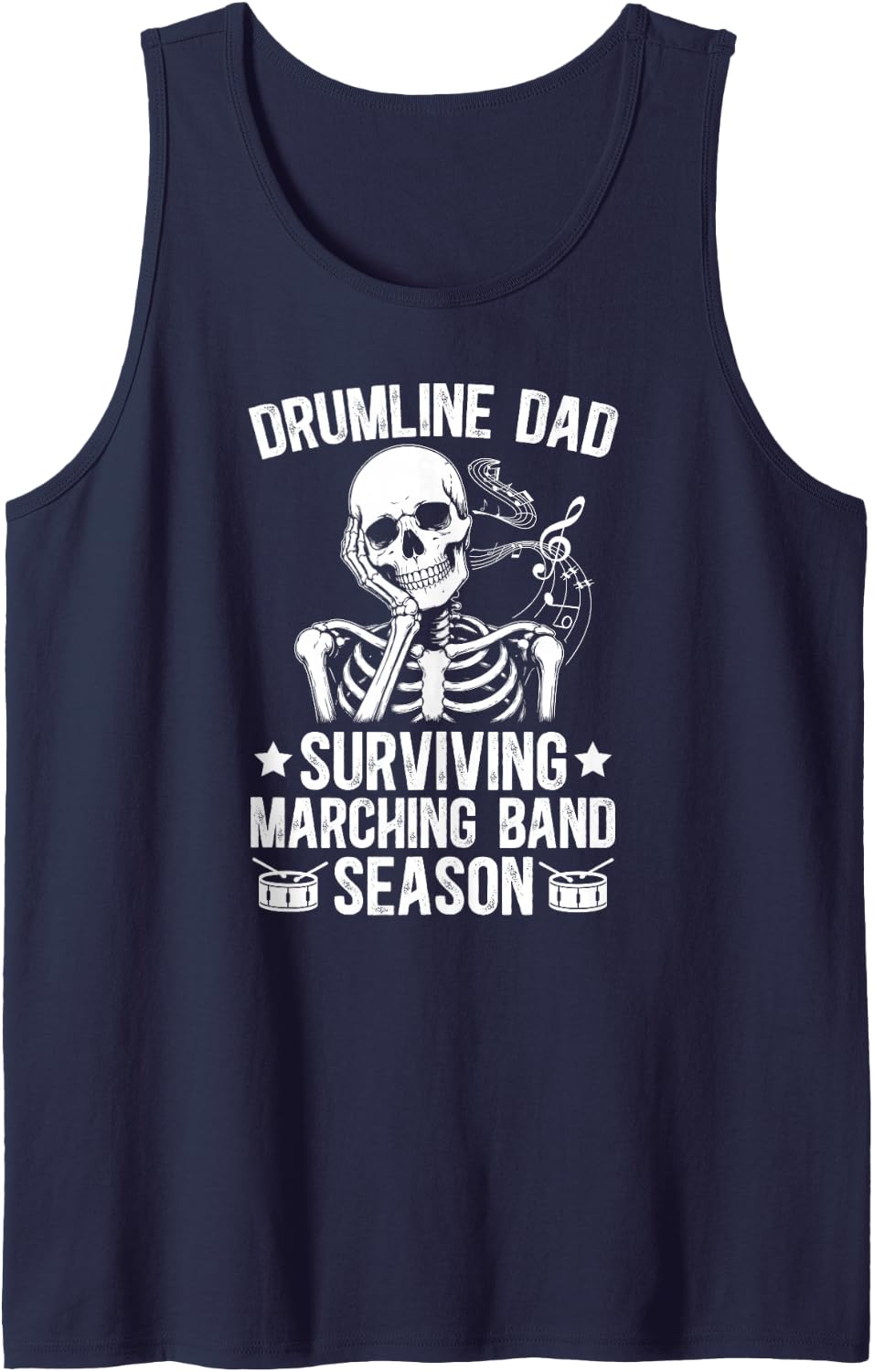 Men's Drumline Dad Funny Drumline Father Sleeveless Tank Top - Navy Blue