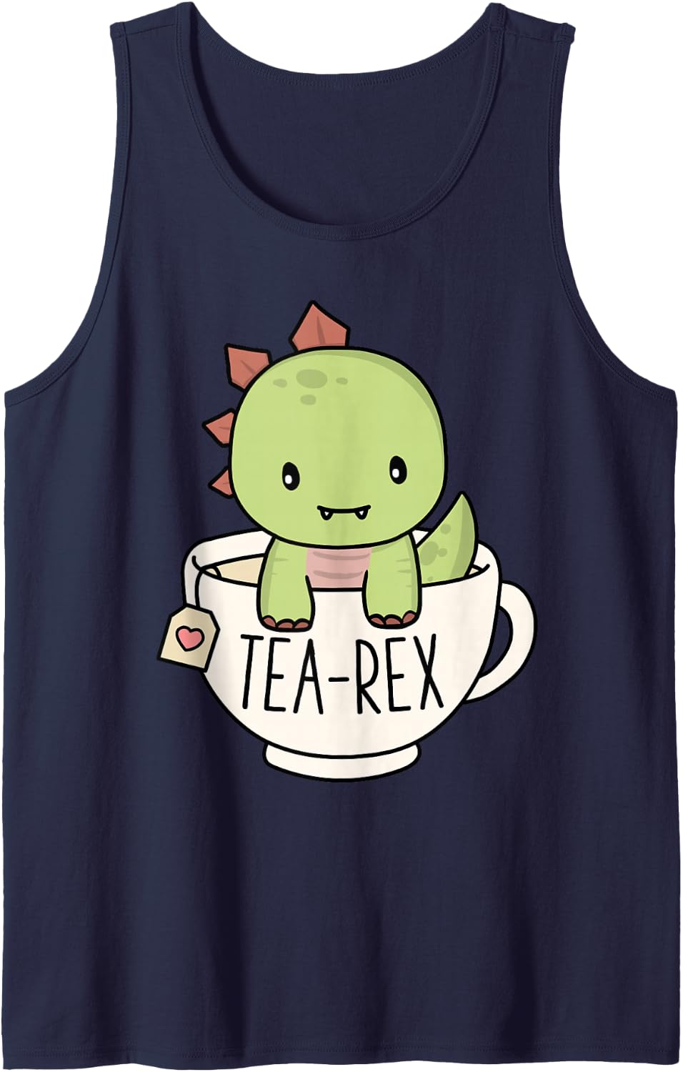Tea-Rex Cute T-Rex Dinosaur Lover Kawaii Funny Dino Pun Tank Top - Navy Blue