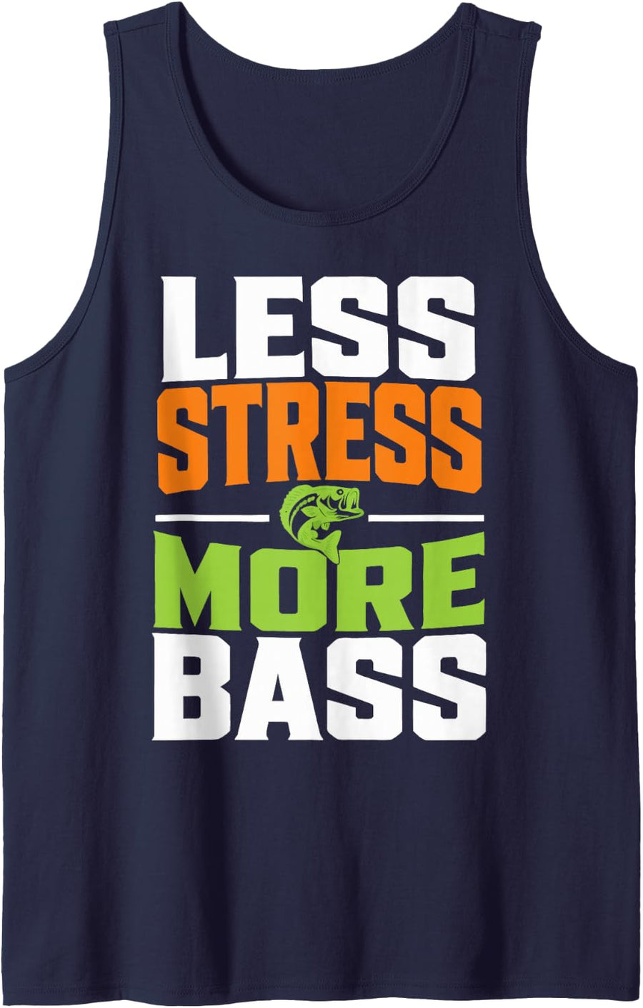 Bass Fishing Lover Freshwater Angler Fisherman Sleeveless Tank Top - Navy Blue