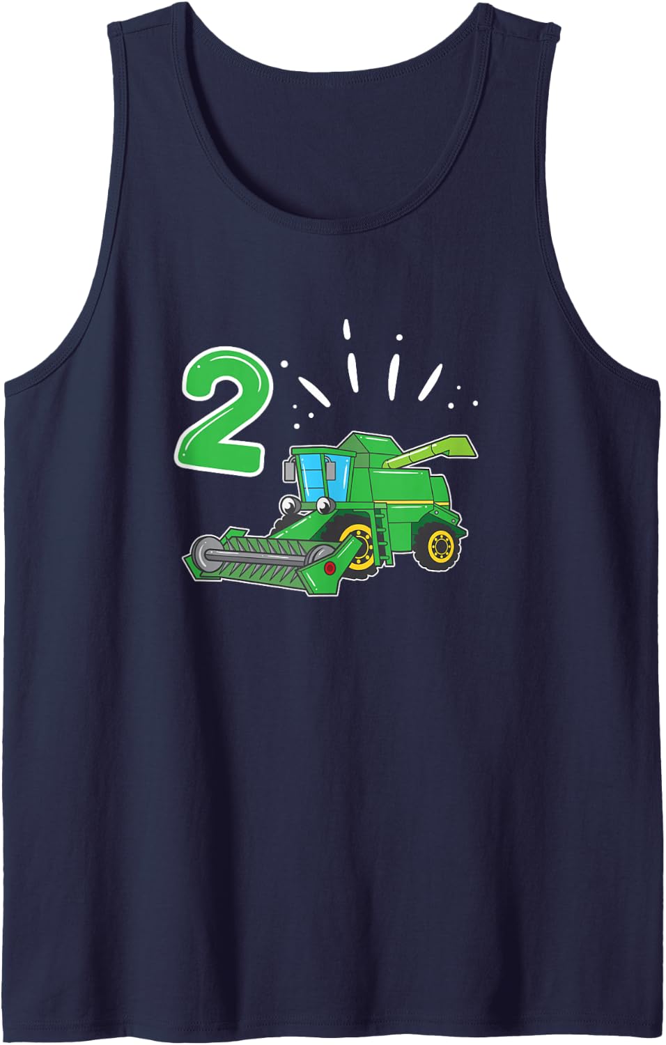 Farmer Bauer Combine Harvester 2 Years Children's Birthday Sleeveless Tank Top - Navy Blue