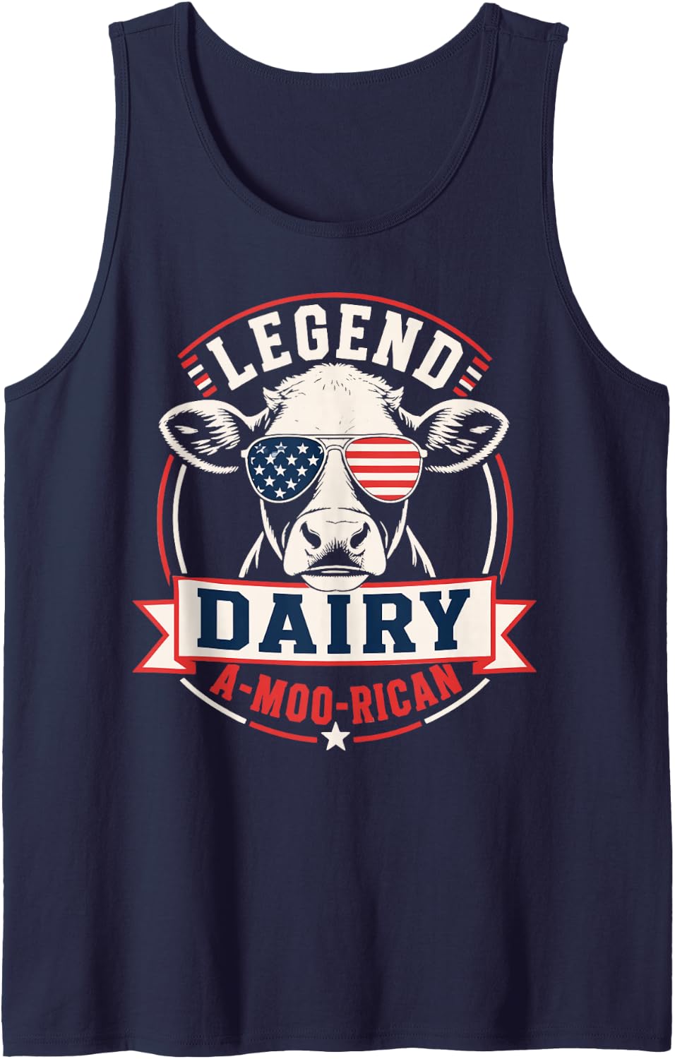 Dairy Farmer Cow USA Farming Agriculture Sleeveless Tank Top - Navy Blue