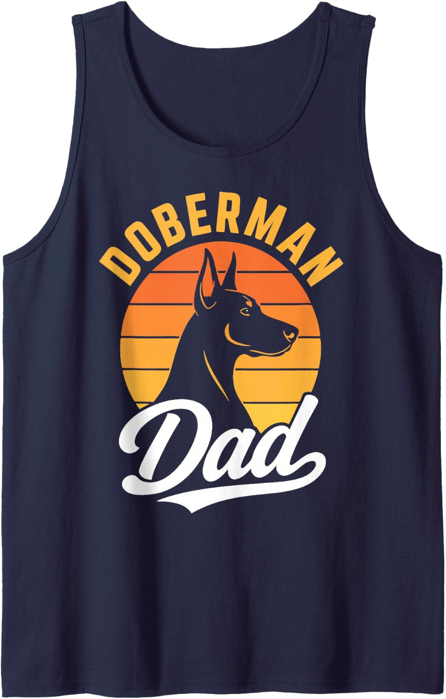 Doberman Dad Doberman Pinscher Sleeveless Tank Top - Navy Blue