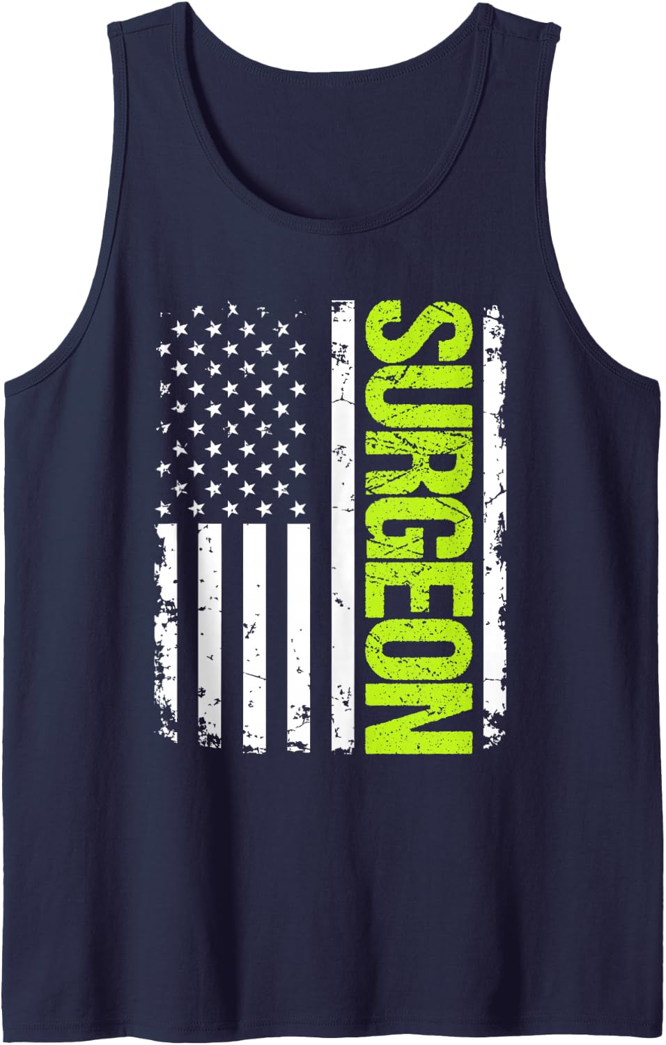 Surgeon USA Flag Sleeveless Tank Top - Navy Blue