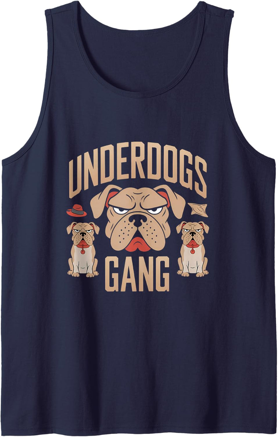 Underdogs Gang Dog Lover for Proud Pet Dad Mom Sleeveless Tank Top - Navy Blue