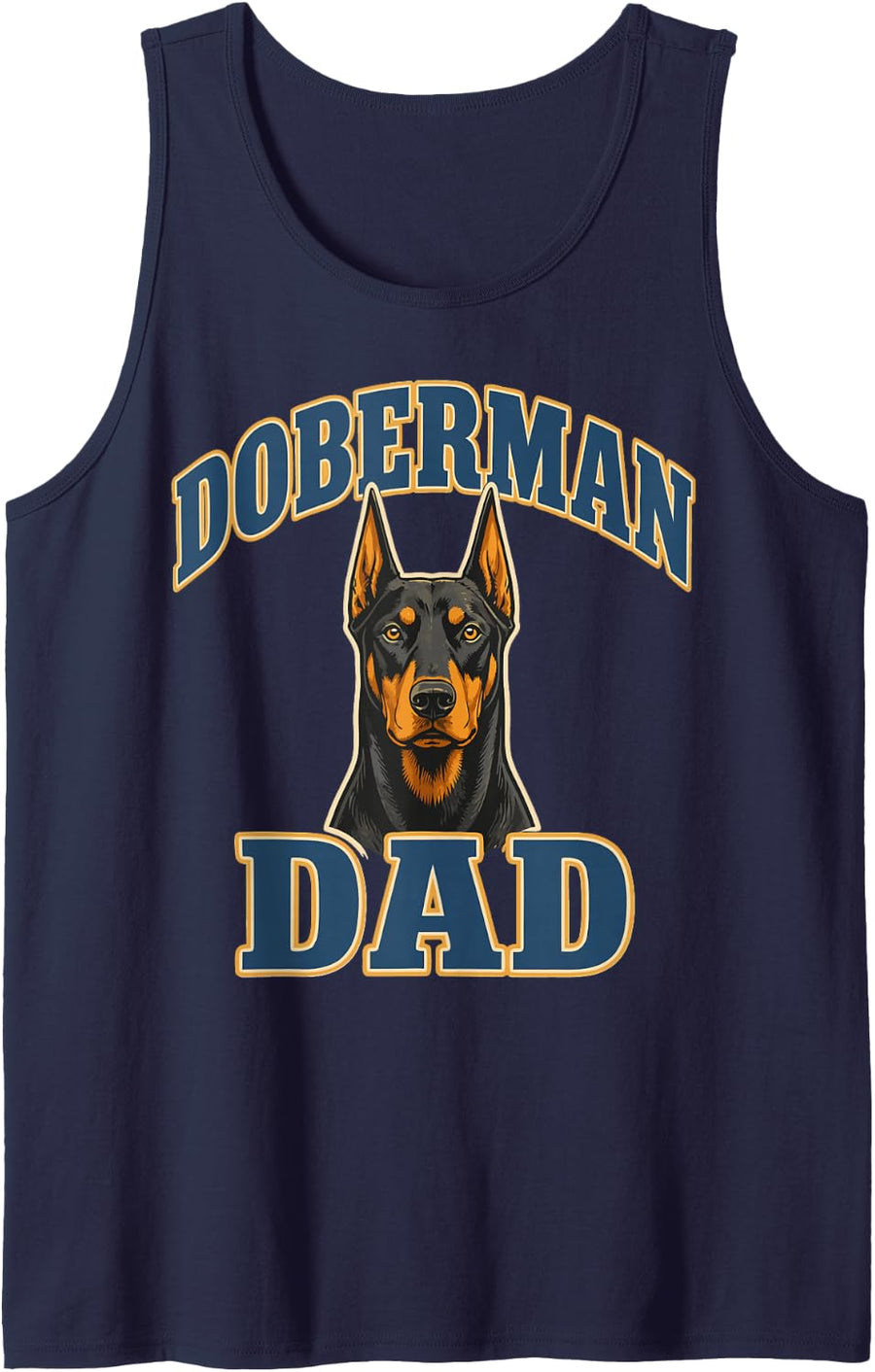 Retro Doberman Dad Doberman Pinscher Owner Sleeveless Tank Top - Navy Blue