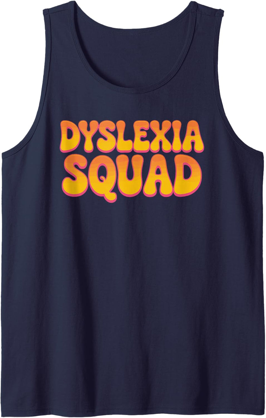 Dyslexia Squad Rainbow Awareness Tank Top - Navy Blue
