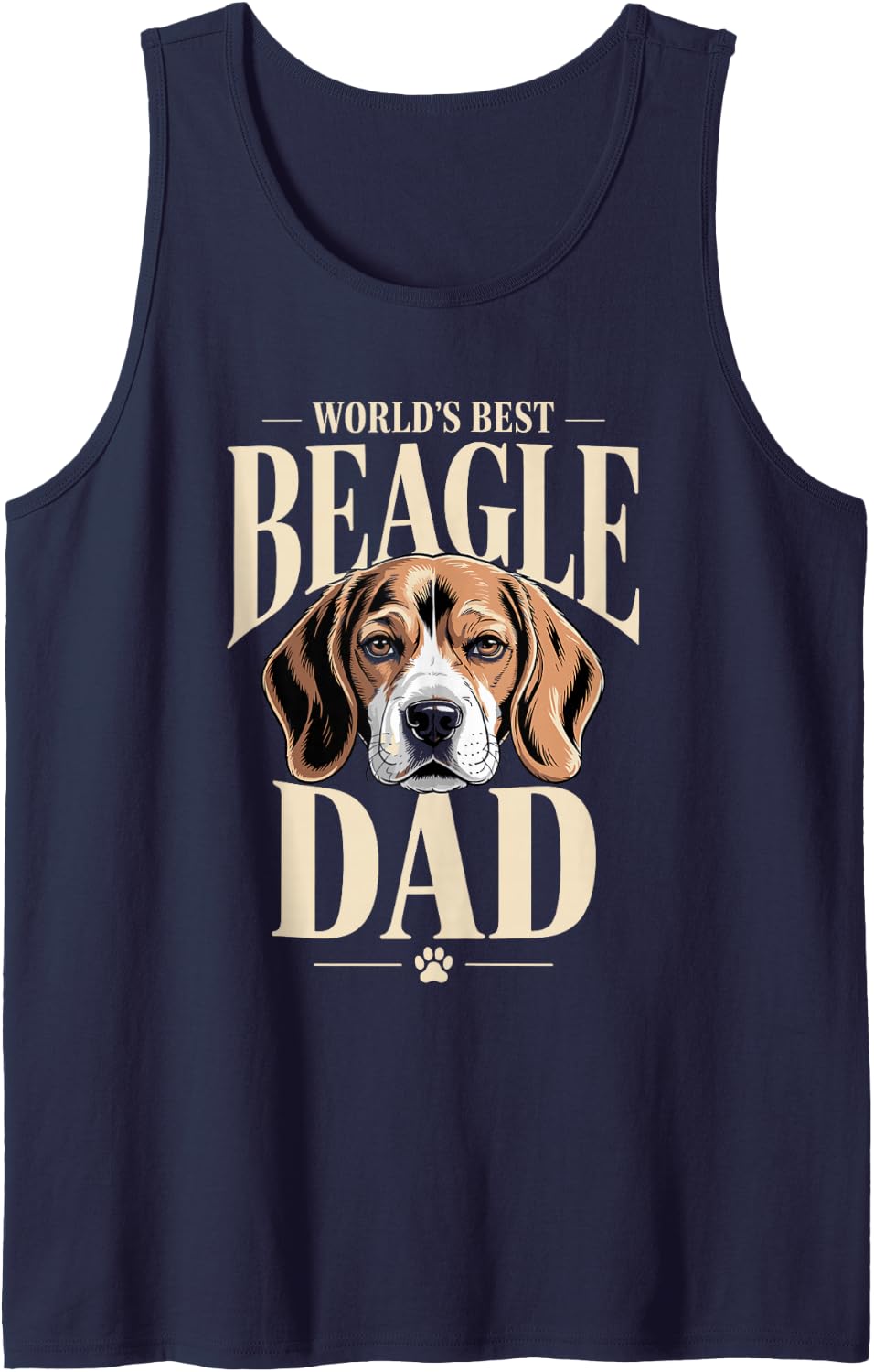 Beagle World's Best Beagle Dad Owner Lover Sleeveless Tank Top - Navy Blue