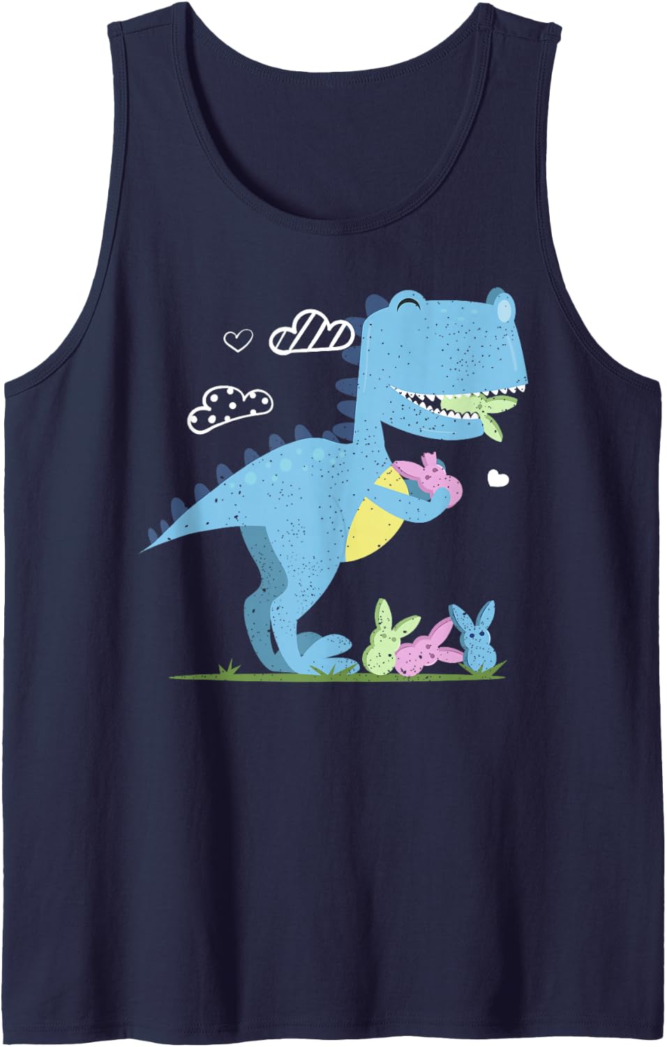 Easter TRex Chocolate Bunny Gift Design Tank Top - Navy Blue