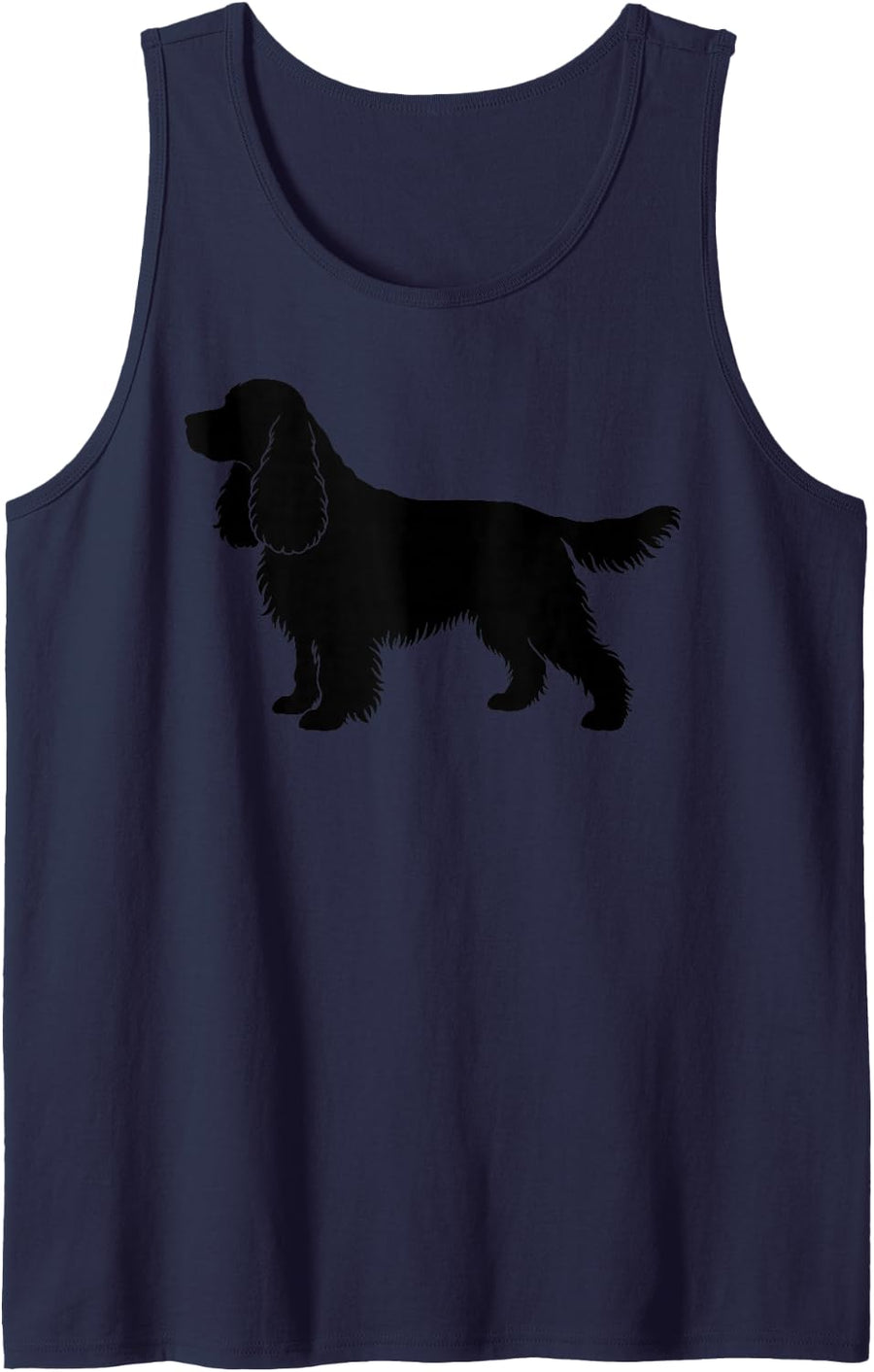 Cocker Spaniel Dog Silhouette Rescue Lover Sleeveless Tank Top - Navy Blue