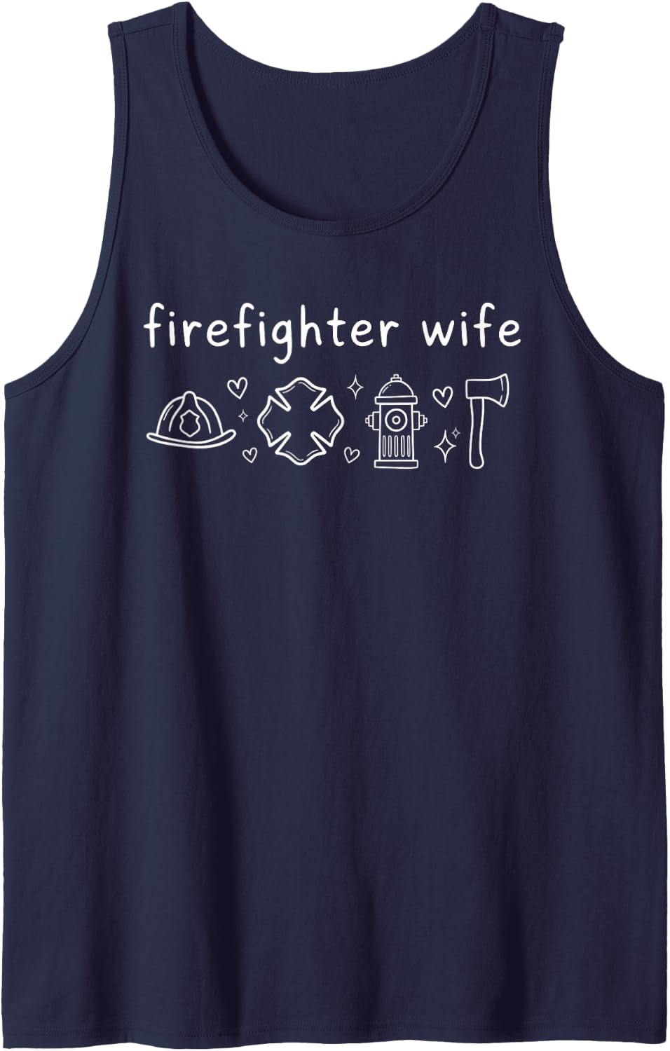 Firefighter Wife Spouse Partner Sleeveless Tank Top - Navy Blue