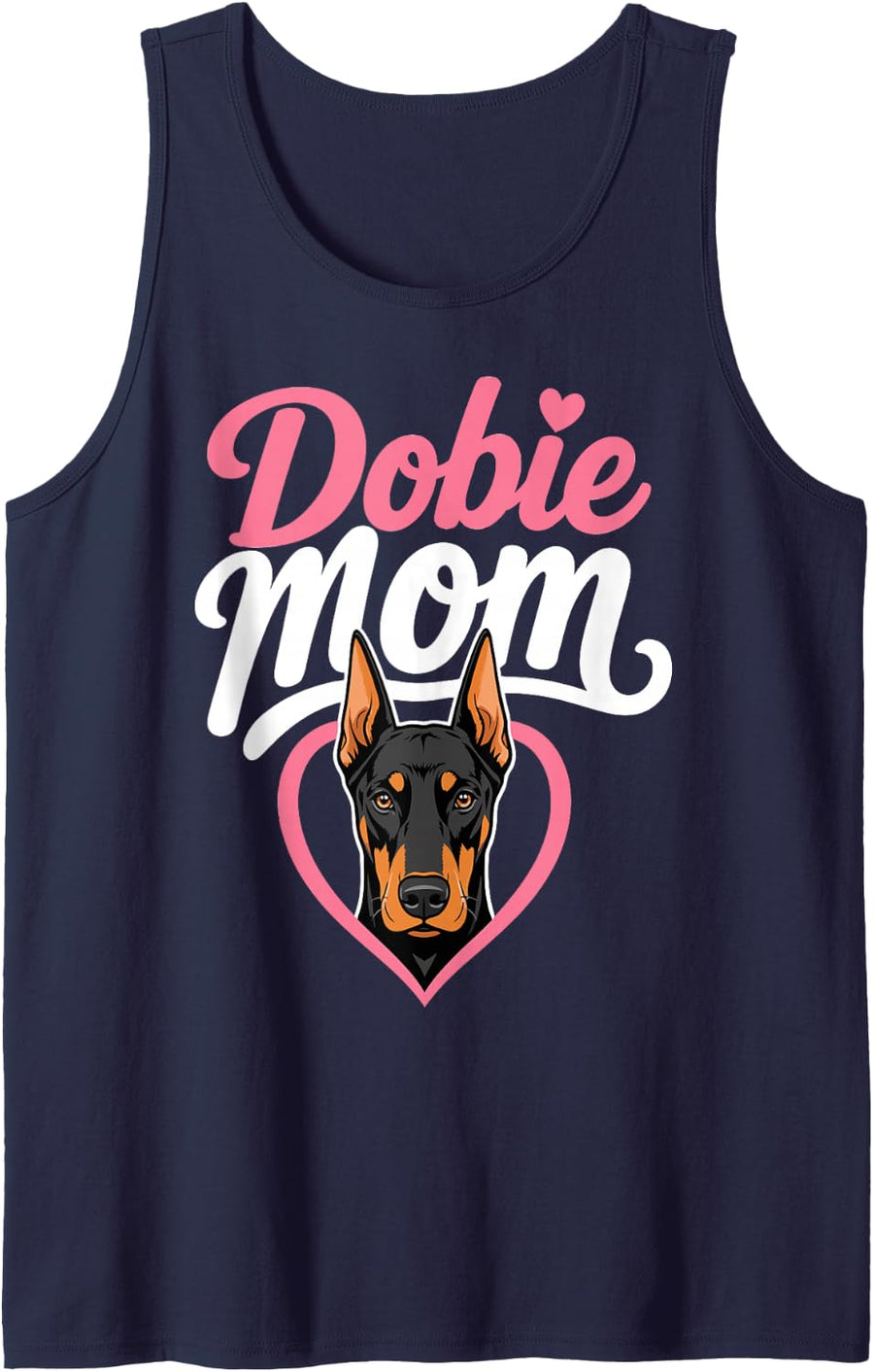Cute Doberman Mom Girl Doberman Pinscher Owner Sleeveless Tank Top - Navy Blue