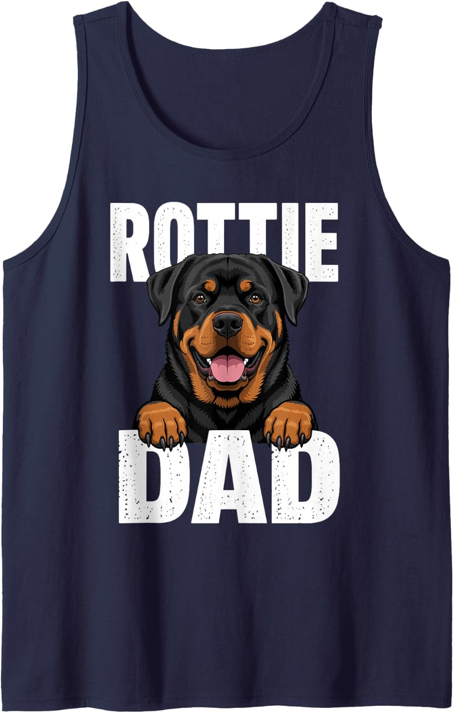 Rottweiler Dad Art for Men Boy Dog Owner Papa Rottweiler Dad Sleeveless Tank Top - Navy Blue