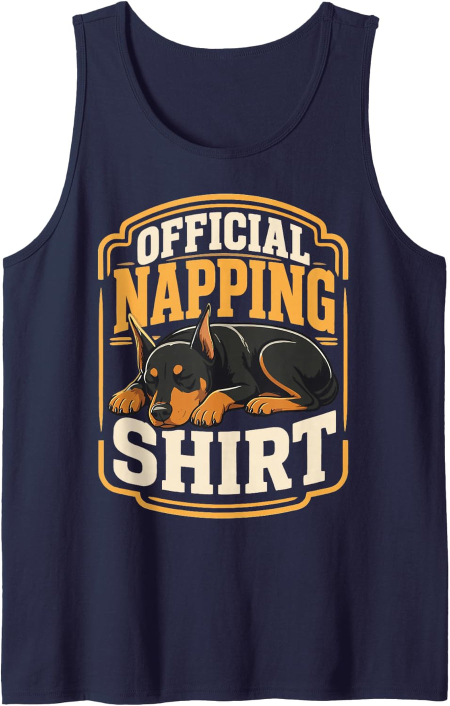 Sleeping Doberman Mom Dad Doberman Pinscher Sleeveless Tank Top - Navy Blue