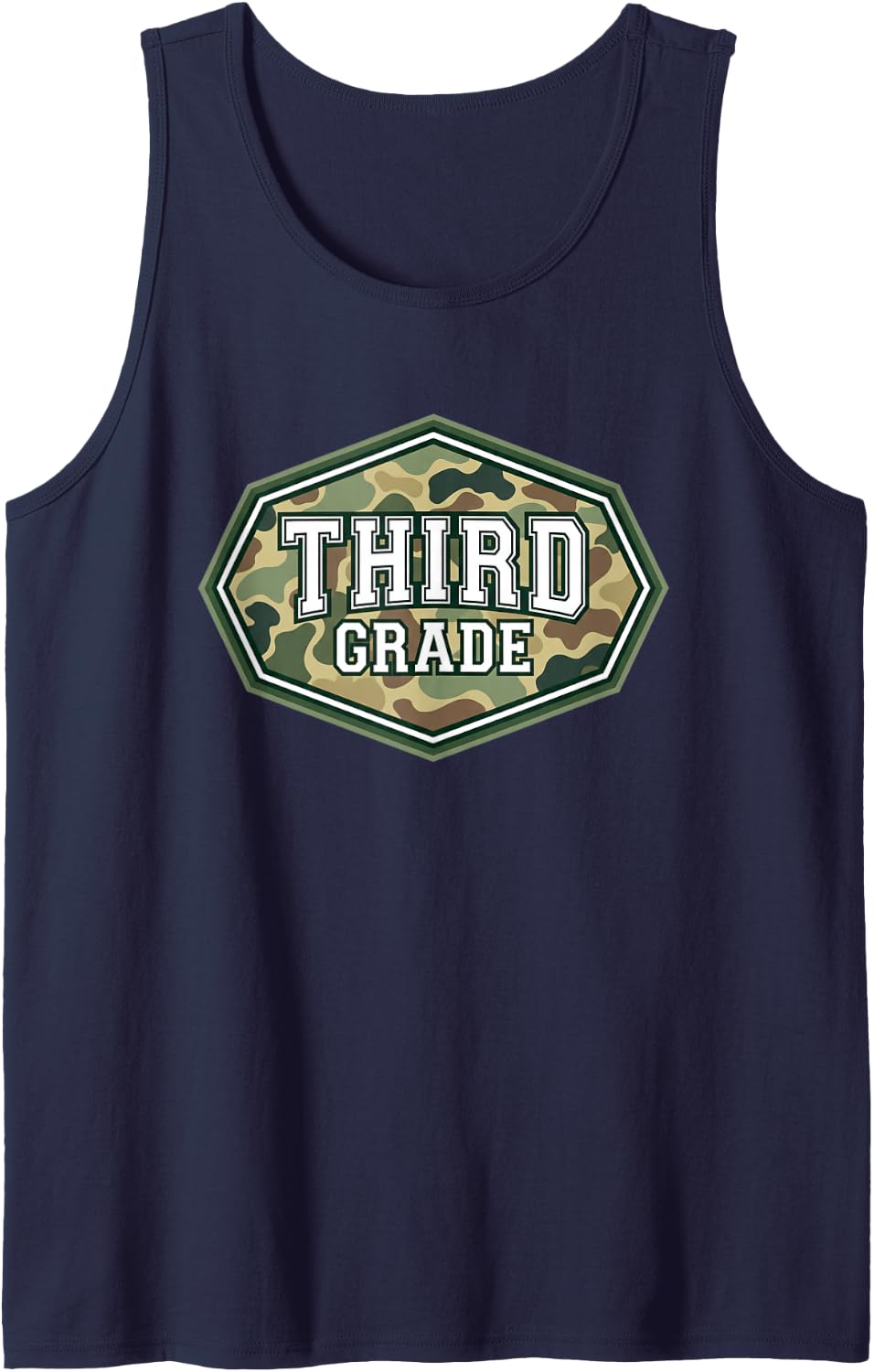 Third Grade Camouflage Back to School Student Kids Sleeveless Tank Top - Navy Blue