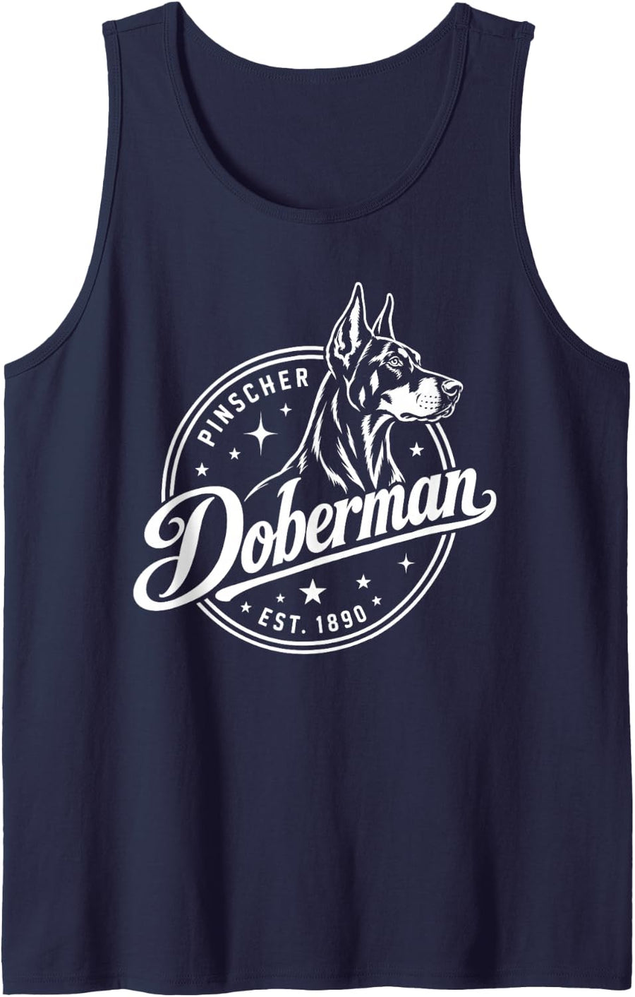 Doberman Pinscher Est 1890 Dog Breed Sleeveless Tank Top - Navy Blue