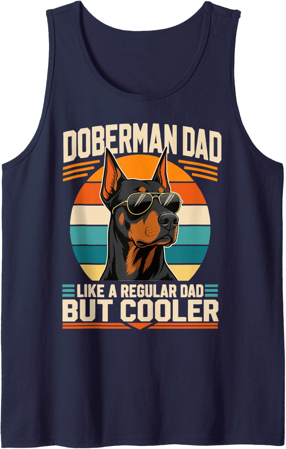 Cool Doberman Dad Doberman Pinscher Owner Sleeveless Tank Top - Navy Blue