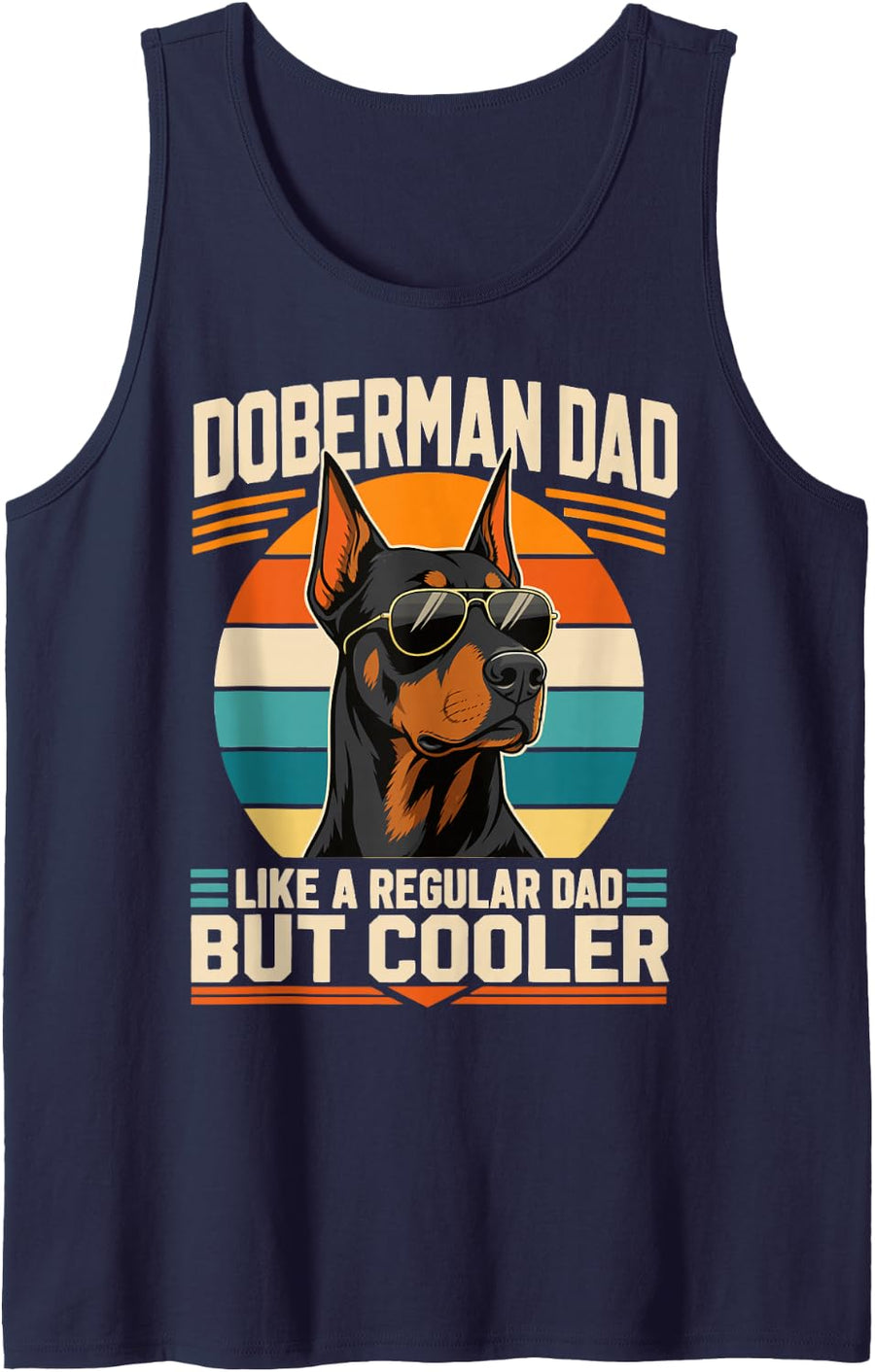 Cool Doberman Dad Doberman Pinscher Owner Sleeveless Tank Top - Navy Blue