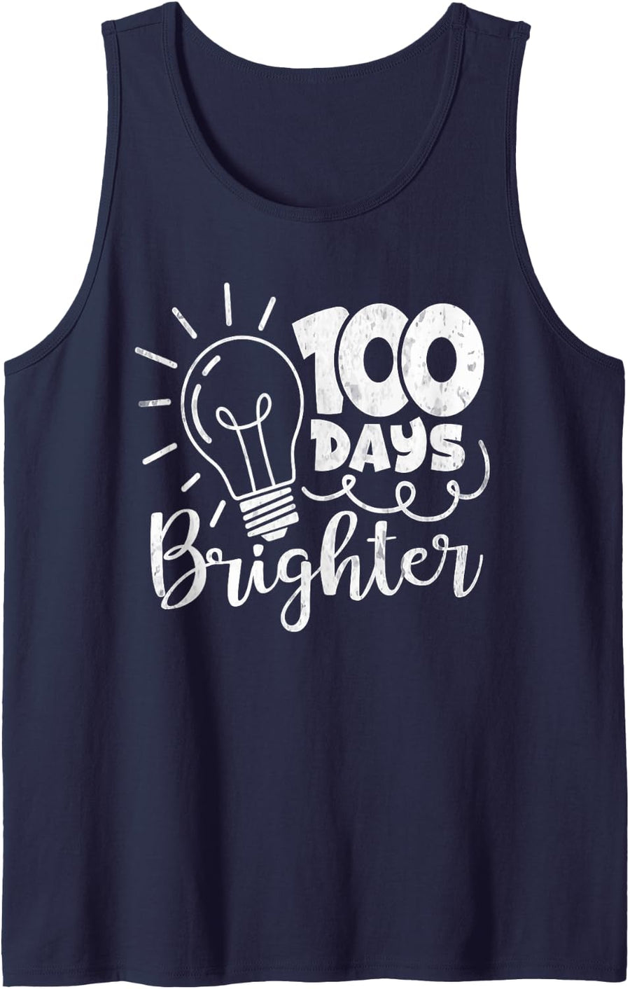 100 Days Brighter Sleeveless Tank Top - Navy Blue