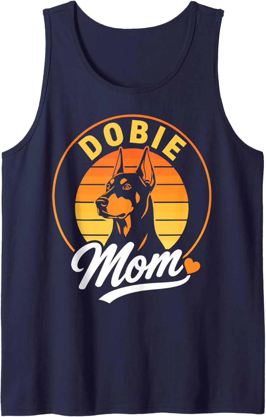 Doberman Owner Heart Doberman Mom Sleeveless Tank Top - Navy Blue