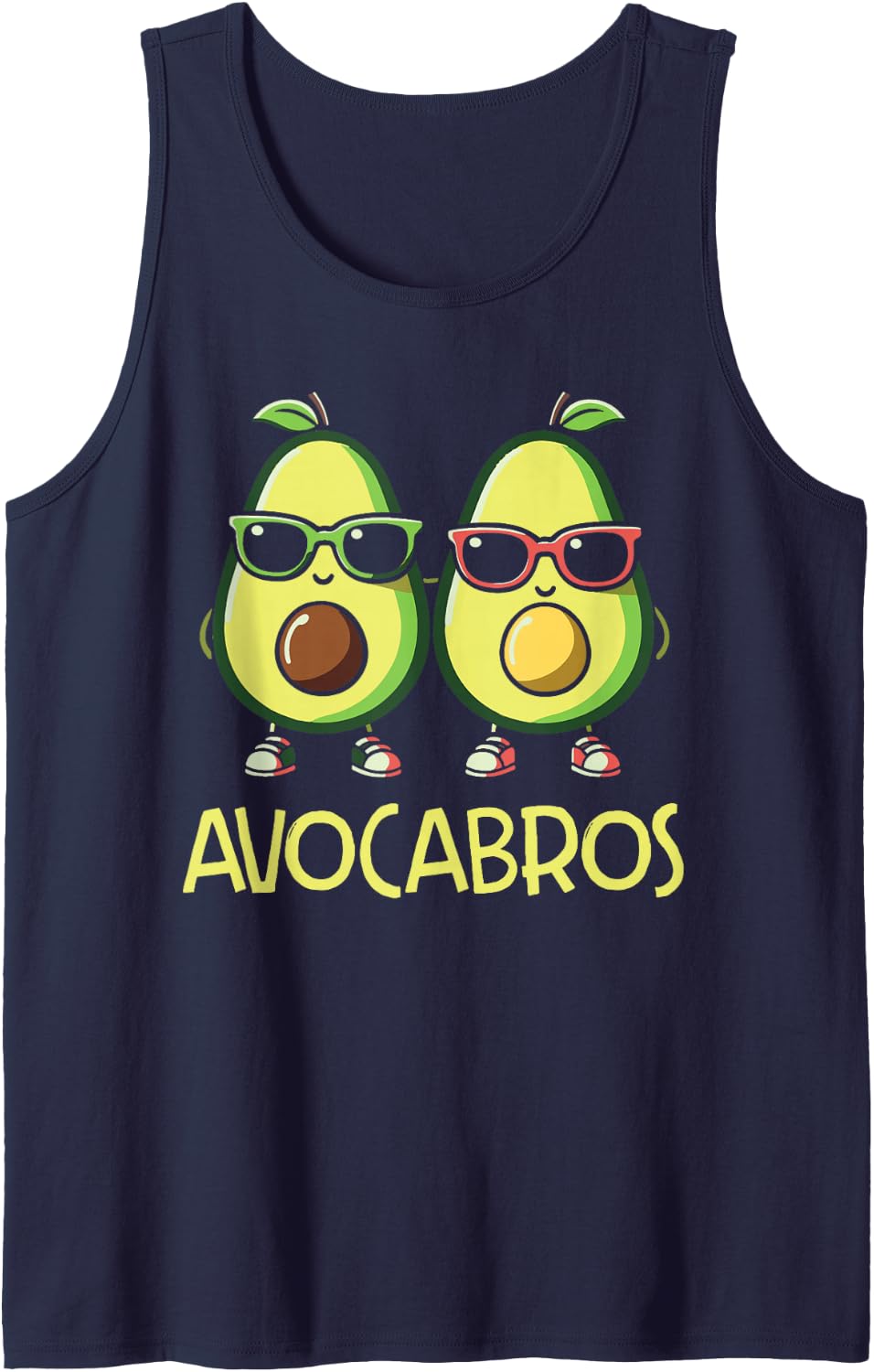Avocabros Avocado Brother Vegan Sleeveless Tank Top - Navy Blue