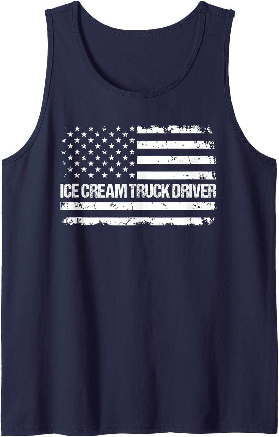 Ice Cream Truck Driver Flag USA Tank Top - Navy Blue