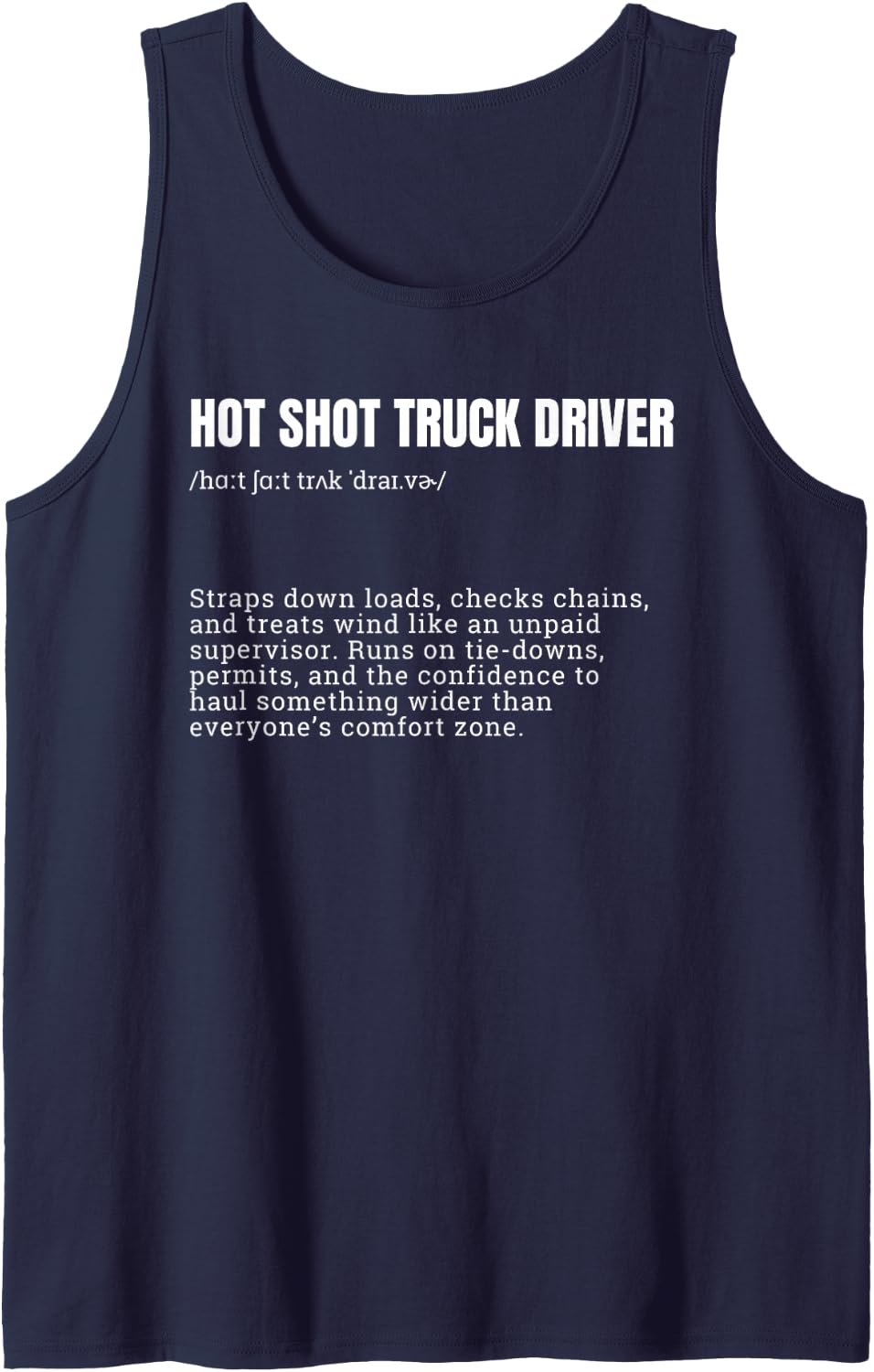 Hot Shot Truck Driver Definition Funny Trucker Sleeveless Tank Top - Navy Blue