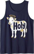 Funny Cow Dairy Farmer Farming Agriculture Sleeveless Tank Top - Navy Blue
