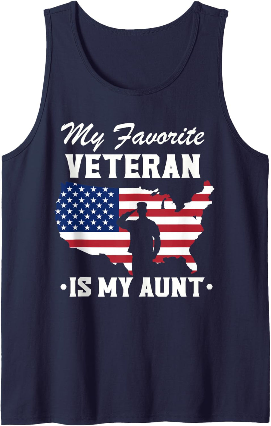 Veterans Day My Favorite Veteran is My Aunt Sleeveless Tank Top - Navy Blue