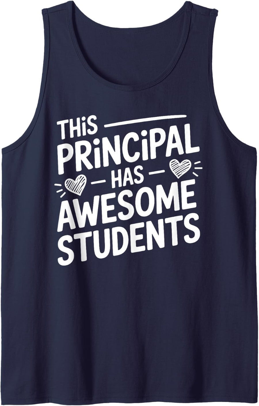 Funny Principal Design for Men Women School Principal Sleeveless Tank Top - Navy Blue