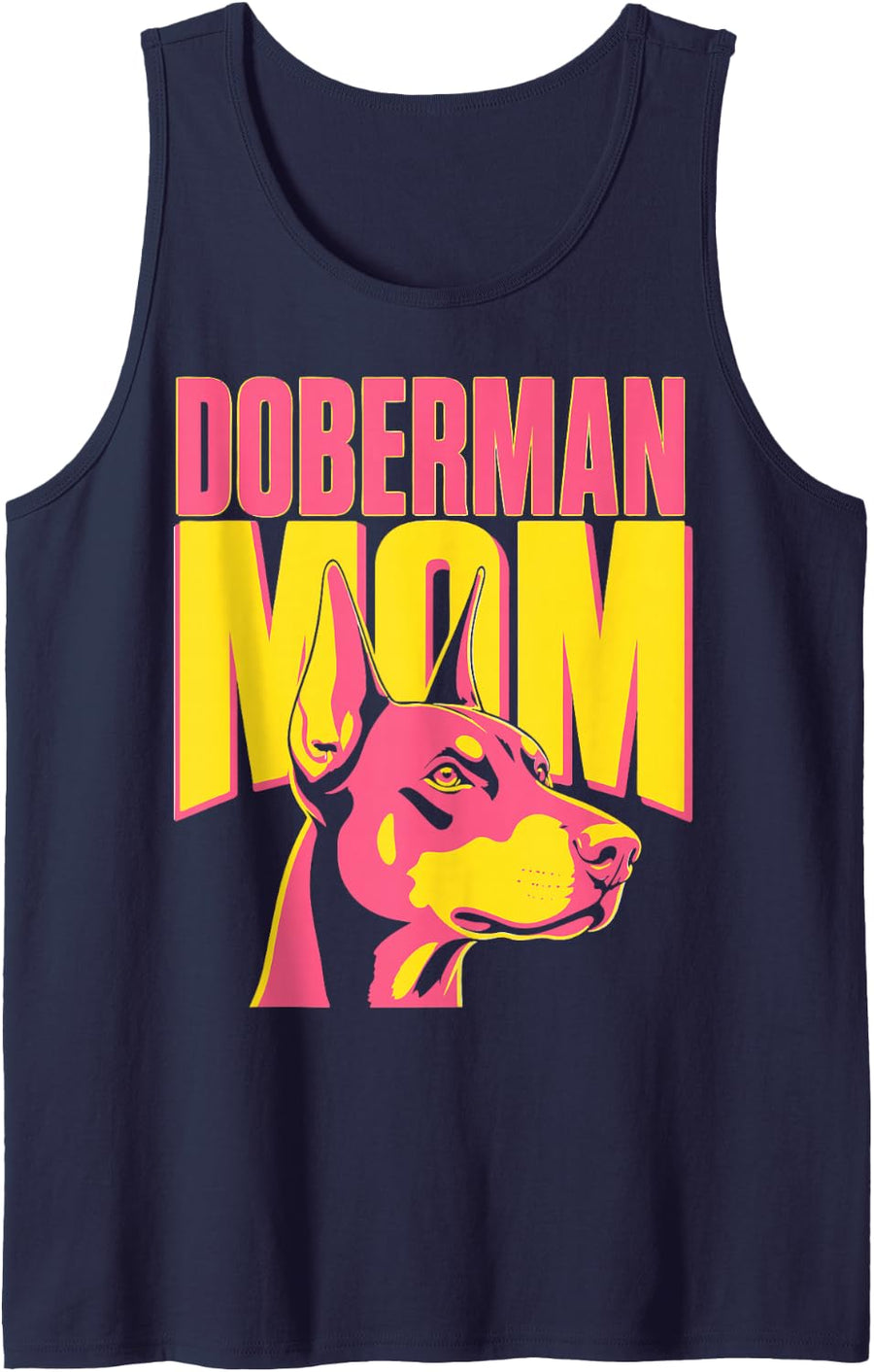 Girl Doberman Mom Woman Doberman Pinscher Sleeveless Tank Top - Navy Blue