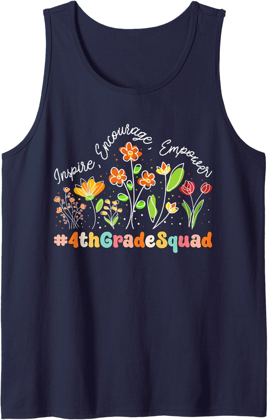 4th Grade Squad Appreciation Week Teacher Back to School Sleeveless Tank Top - Navy Blue