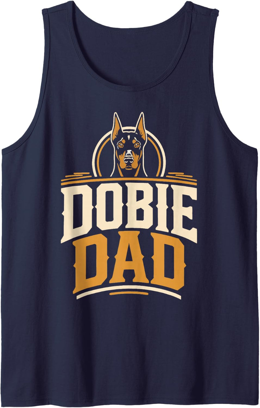 Vintage Doberman Dad Doberman Pinscher Owner Sleeveless Tank Top - Navy Blue
