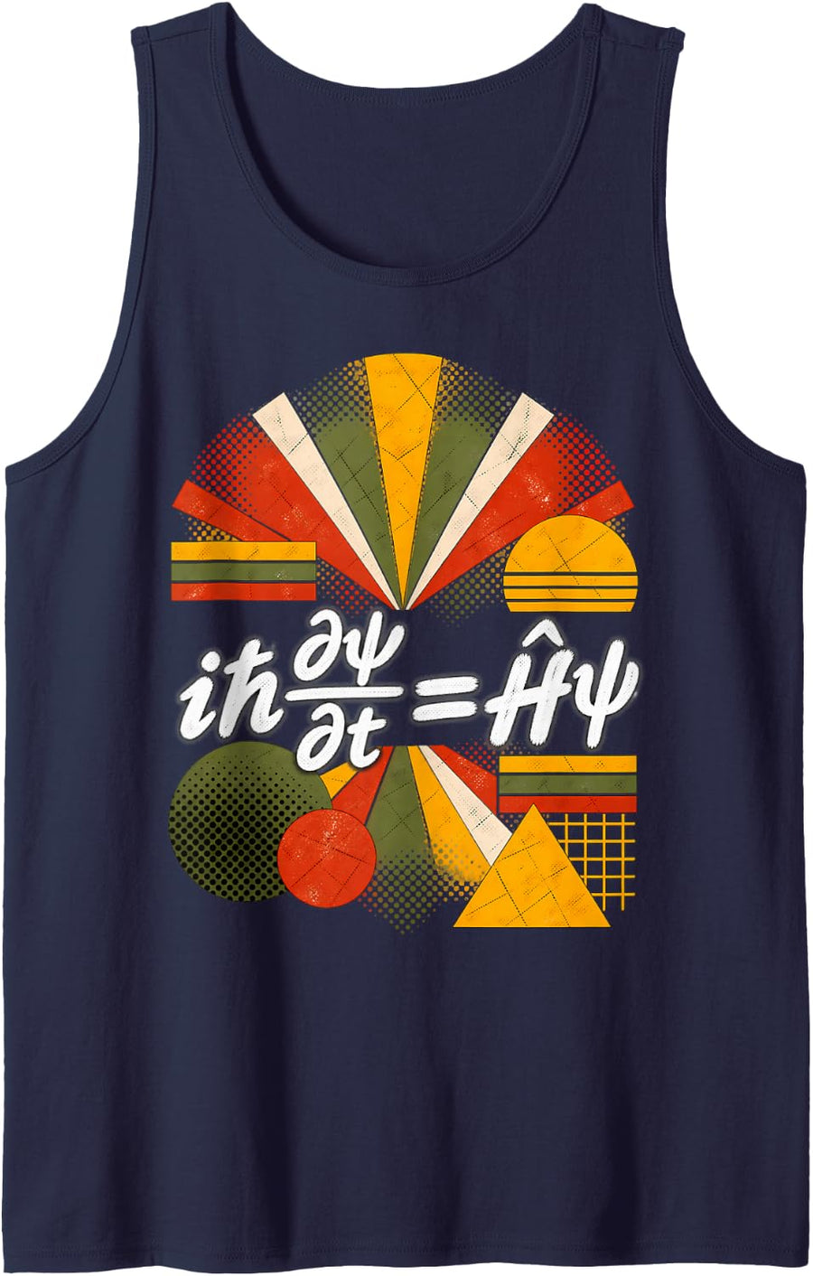 Schrödinger Equation Physics Design Sleeveless Tank Top - Navy Blue