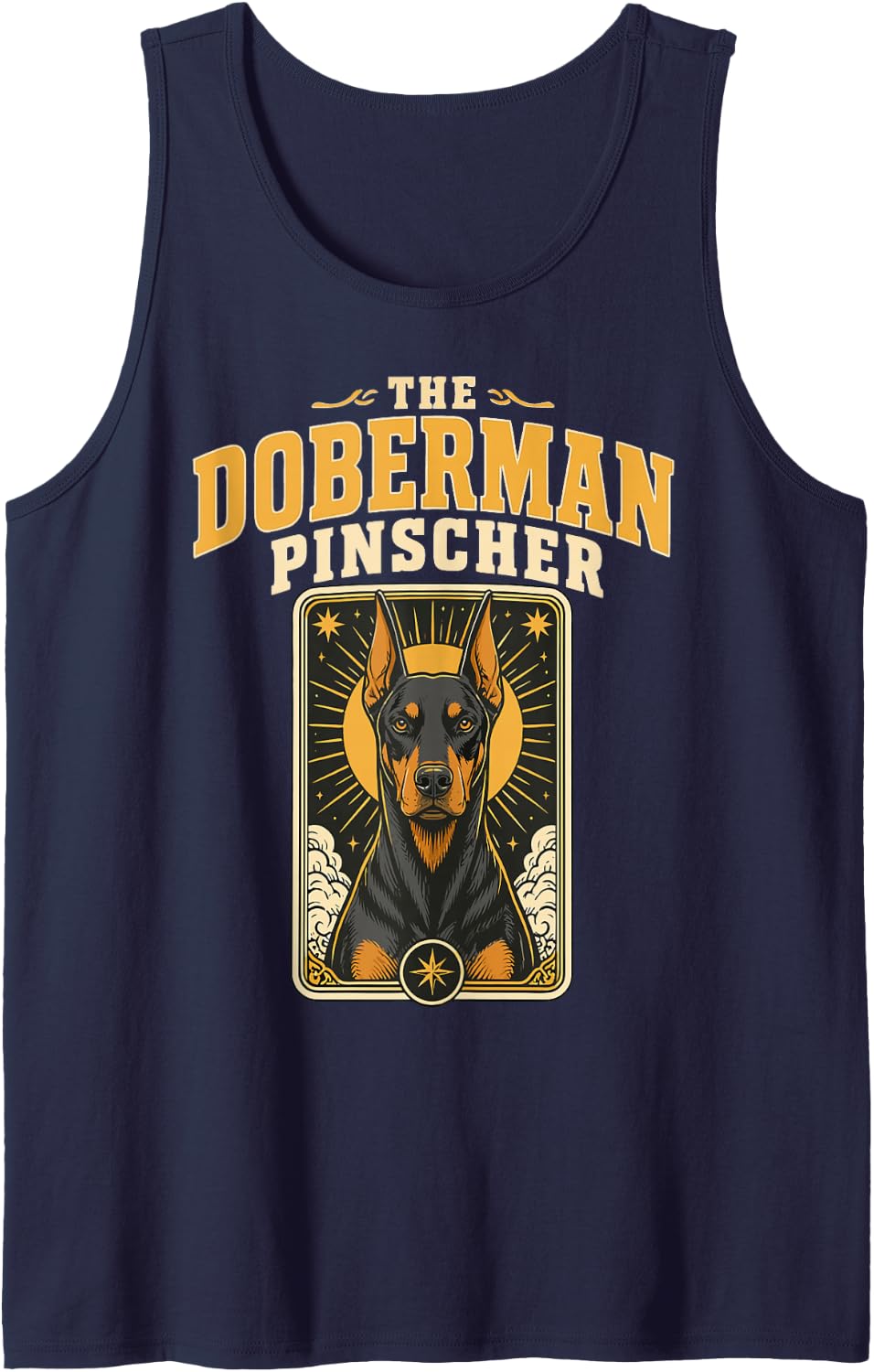 Vintage Doberman Owner Doberman Pinscher Lover Sleeveless Tank Top - Navy Blue