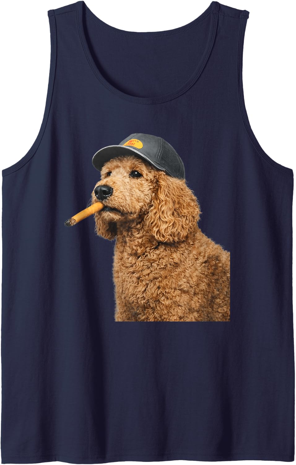Meme Art Sleeveless Tank Top - Navy Blue