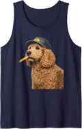 Meme Art Sleeveless Tank Top - Navy Blue