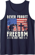 Never Forget Freedom is Not Free Tank Top - Navy Blue