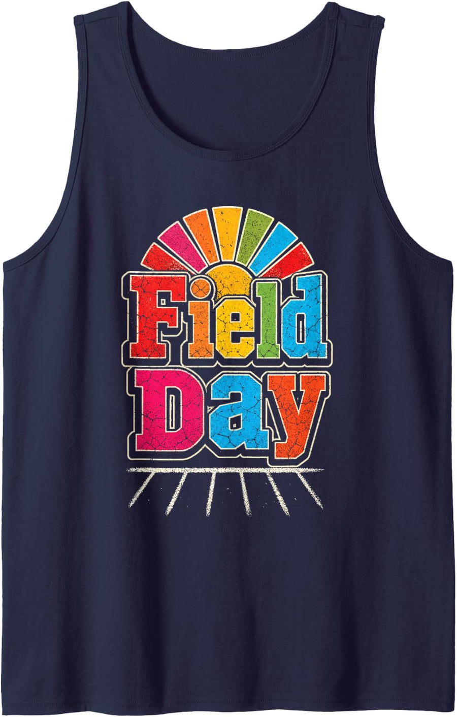 Elementary School Field Day Retro Vintage Kids Sleeveless Tank Top - Navy Blue