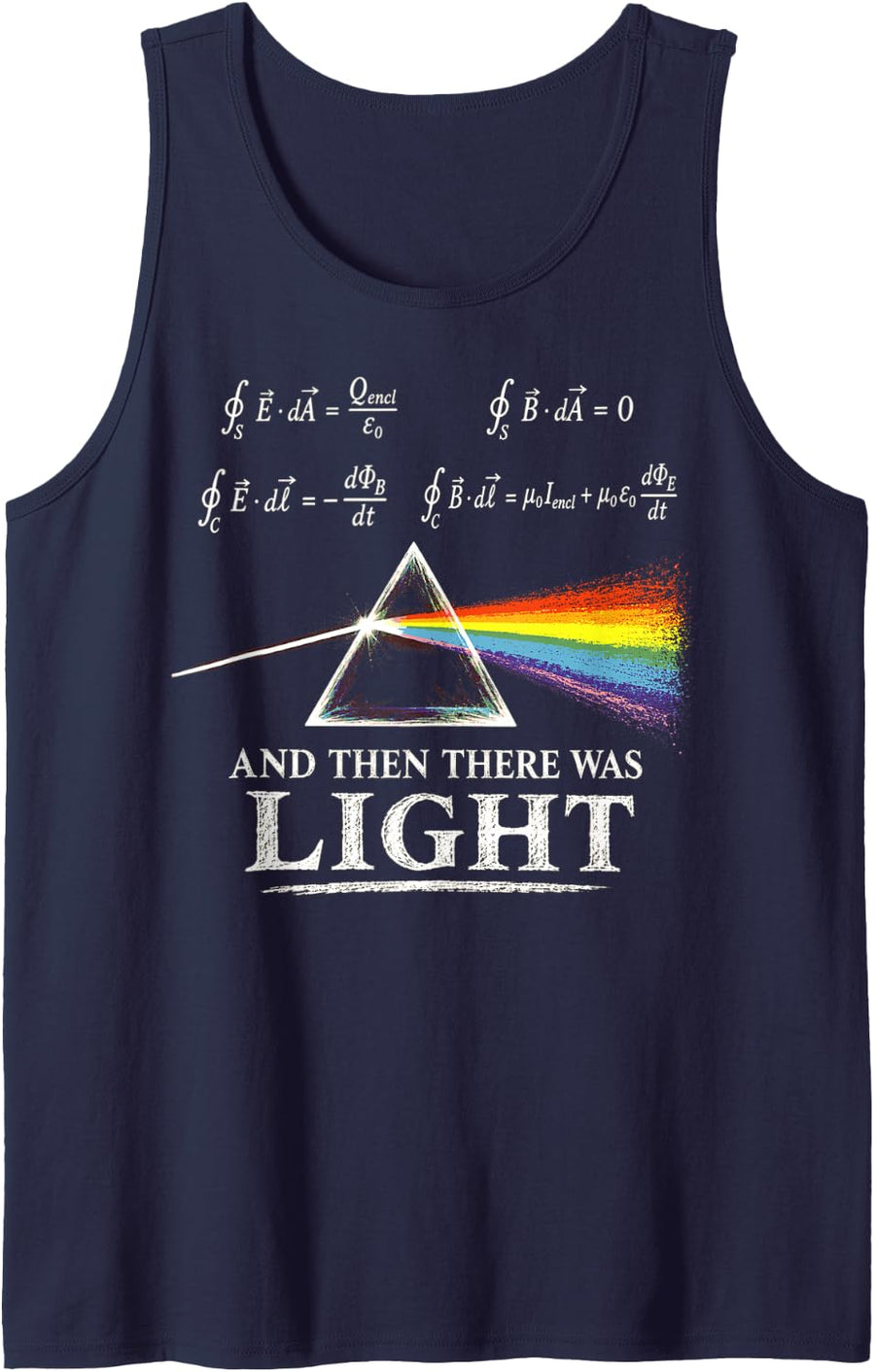 Maxwells Equations Prism Light Physics Science Teacher Sleeveless Tank Top - Navy Blue