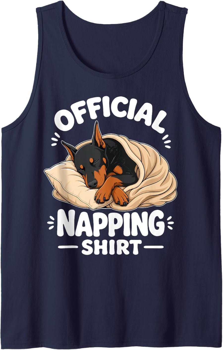 Cute Doberman Owner Mom Dad Doberman Pinscher Sleeveless Tank Top - Navy Blue