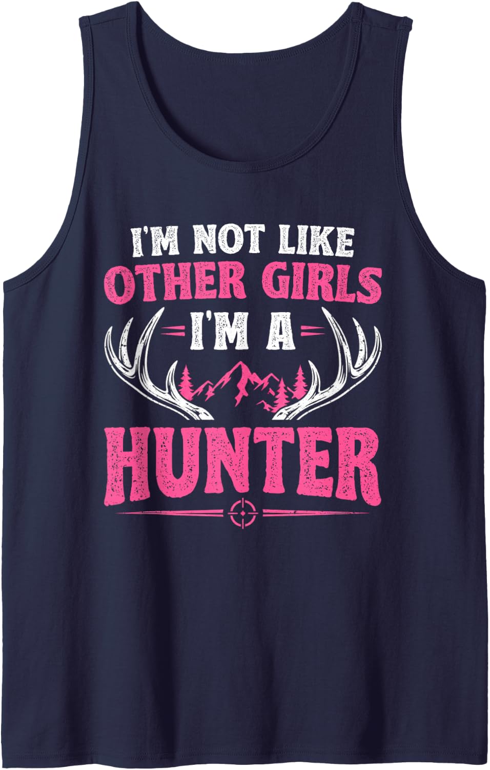Deer Hunting Girl Female Deer Hunter Sleeveless Tank Top - Navy Blue