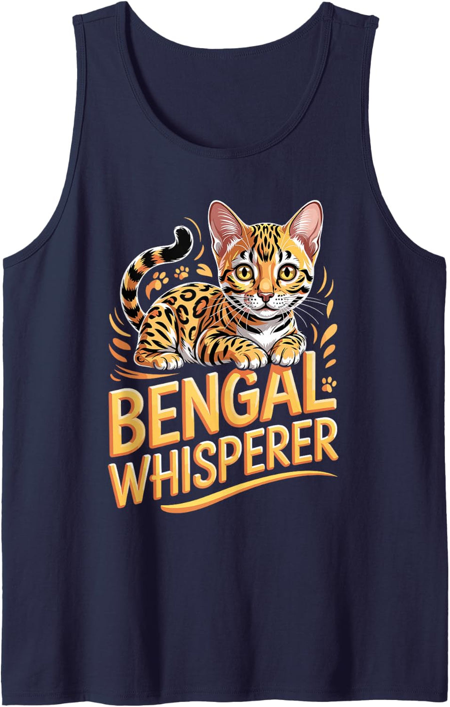 Bengal Whisperer Bengal Cat Exotic Cat Lover Tank Top - Navy Blue
