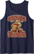 Orchard Grandpa Apple Farmer Harvest Season Fruit Picking Sleeveless Tank Top - Navy Blue