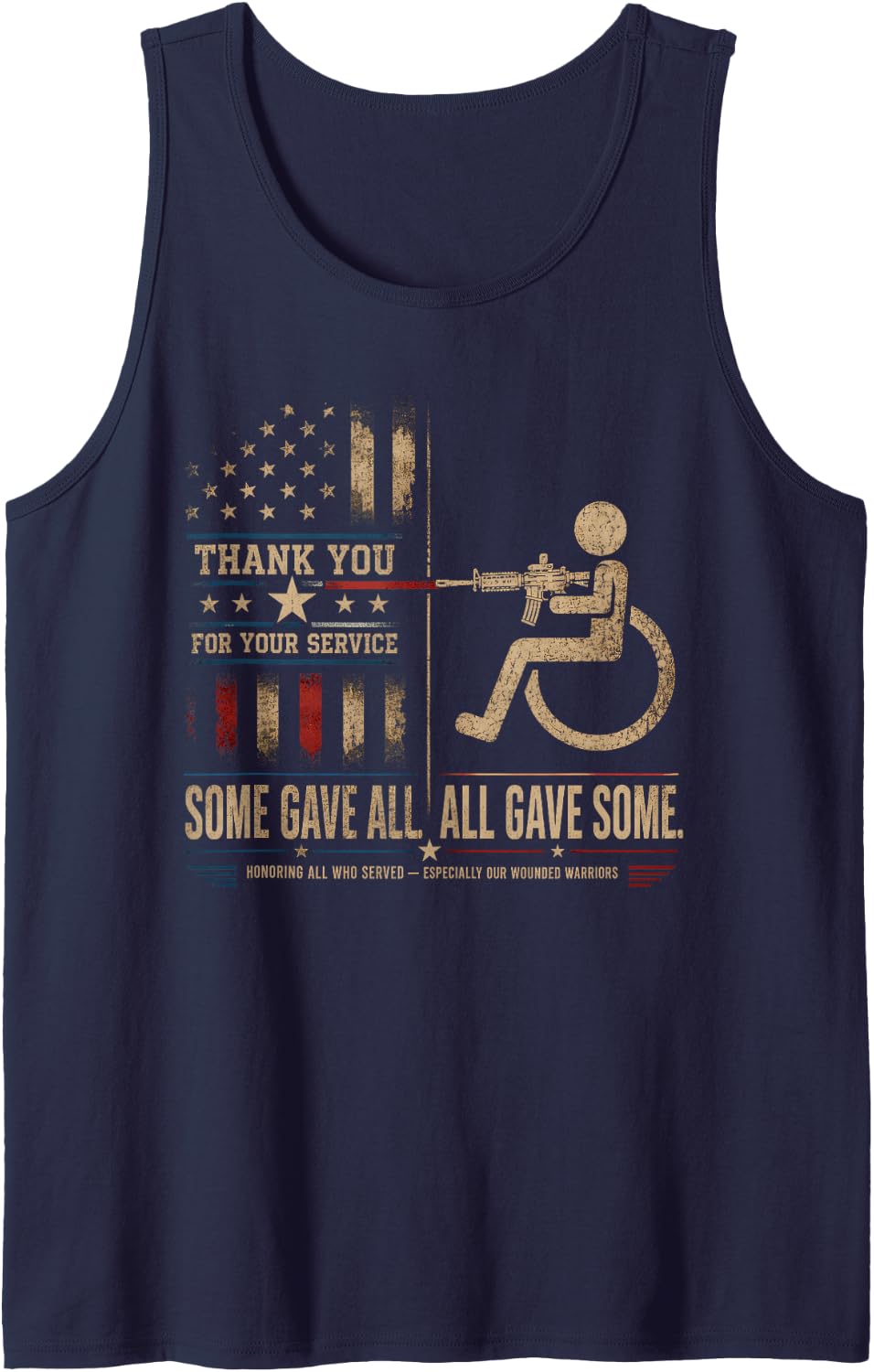 Some Gave All All Gave Some Disabled Veteran Veterans Day Tank Top - Navy Blue