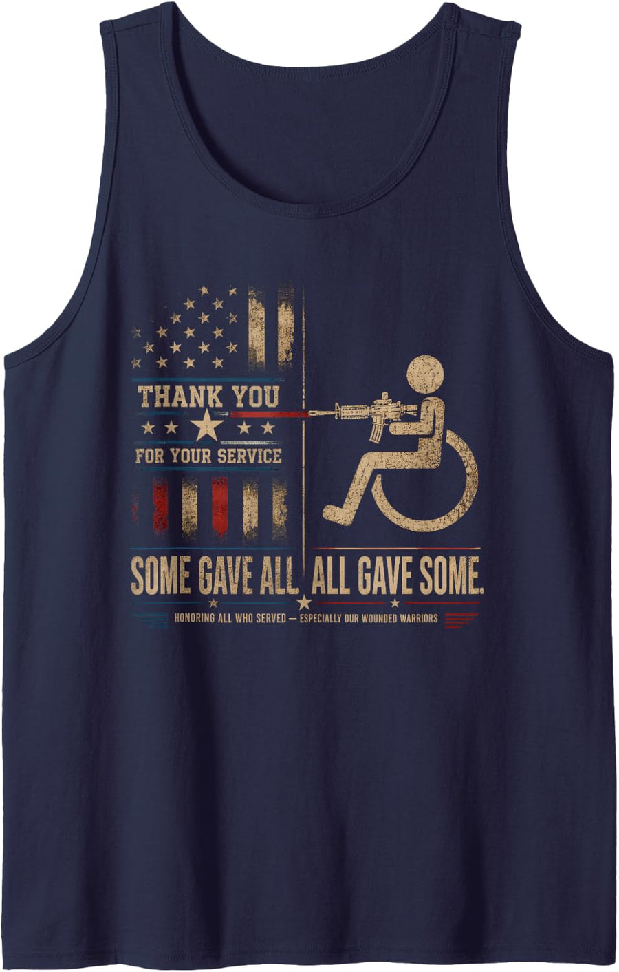 Some Gave All All Gave Some Disabled Veteran Veterans Day Tank Top - Navy Blue